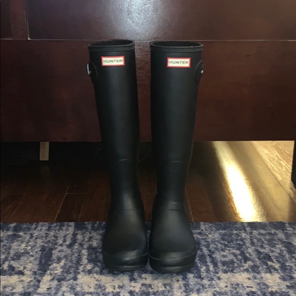 HUNTER black tall rain boots